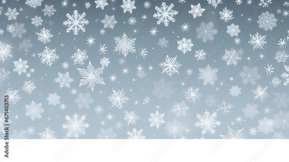 blue christmas card with white snowflakes vector illustration 