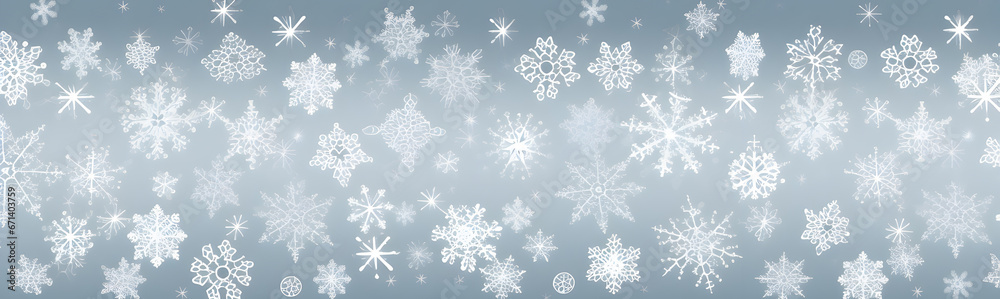 blue christmas card with white snowflakes vector illustration 