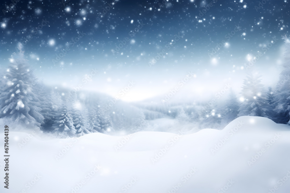 Winter background of snow and frost with free space for your decoration.