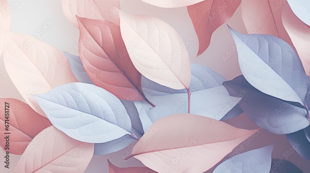 Leaves background in Aesthetic minimalism style. Soft pastel and neutral colors elements for social media. Elegant premium design with minimal style. Touch of sophistication to any project.