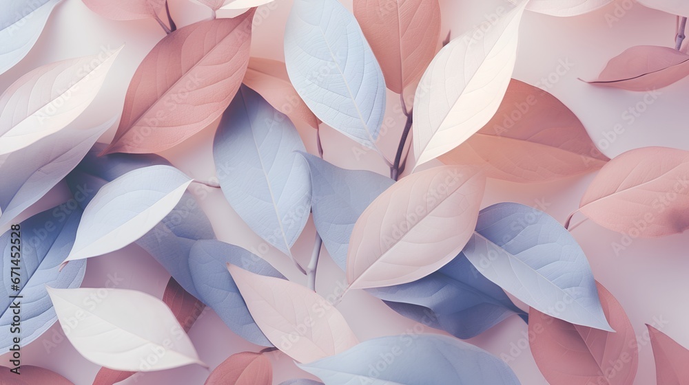 Leaves background in Aesthetic minimalism style. Soft pastel and neutral colors elements for social media. Elegant premium design with blush pink minimal style. Touch of sophistication to any project