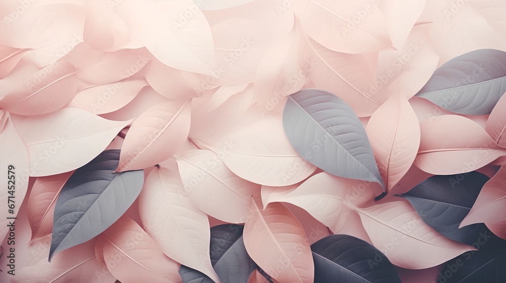 Leaves background in Aesthetic minimalism style. Soft pastel and neutral colors elements for social media. Elegant premium design with blush pink minimal style. Touch of sophistication to any project