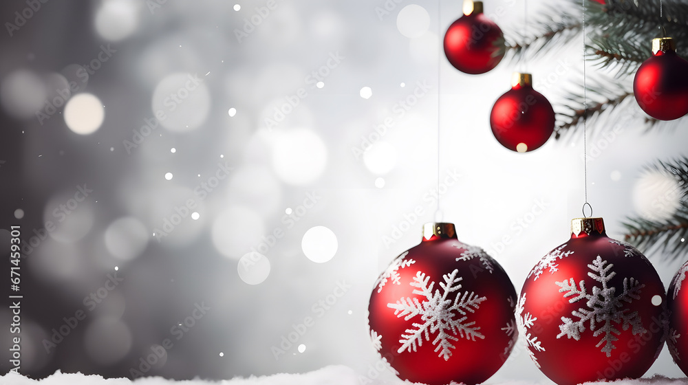 red christmas ball on snow