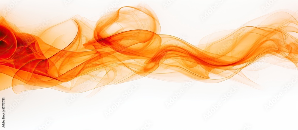 White background with traces of orange smoke