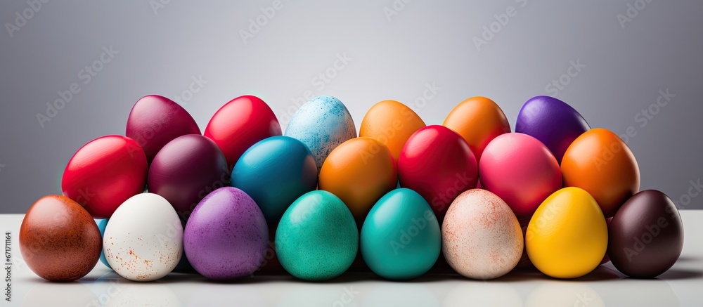 Creation of eggs in various colors for Easter