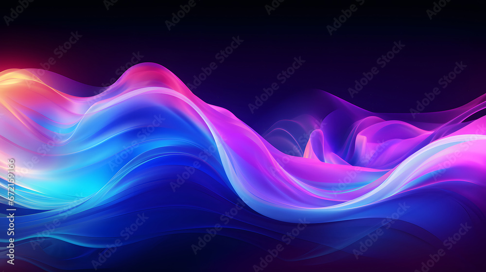 abstract background with waves, Neon Wave Background