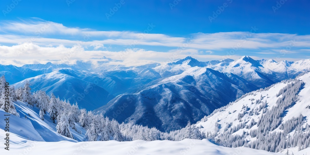 Winter Mountain Landscape in Daylight