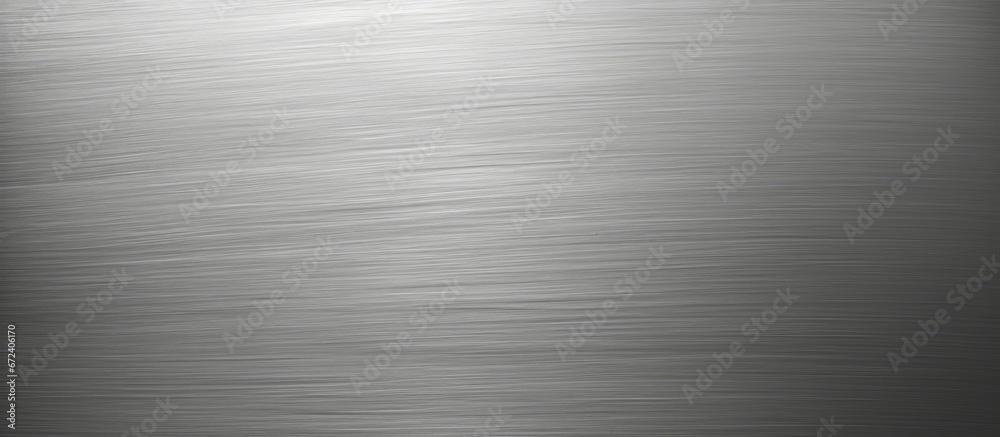 A flat plate with a texture of gray metal that has been brushed is used as the background