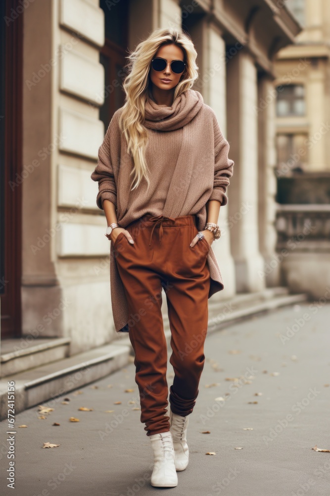 fashion winter outfits in brown colors