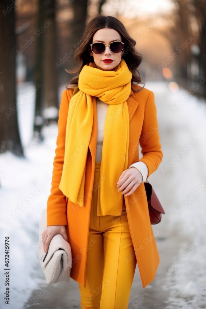 fashion winter outfits in vivid colors