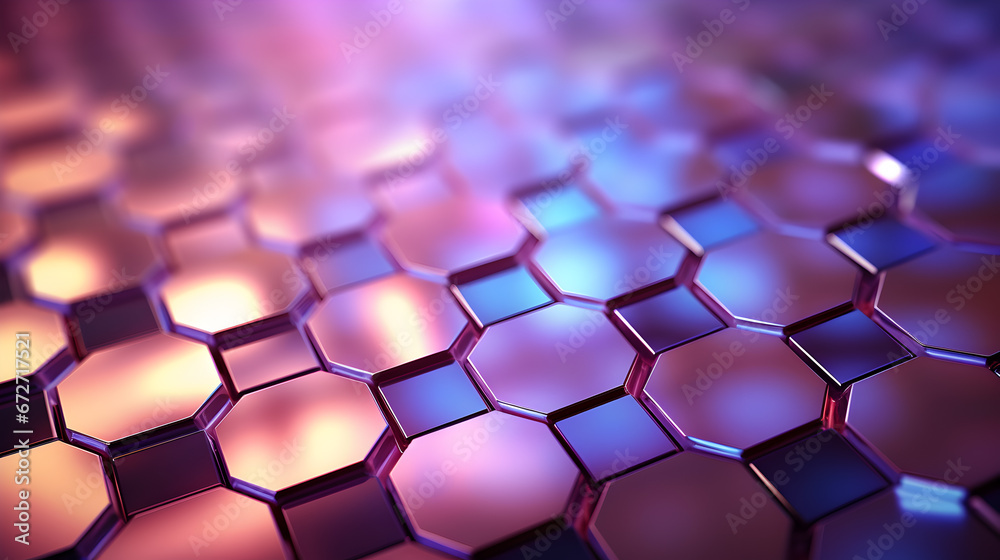 abstract background with hexagons 3d, Holographic hexagonal abstract background