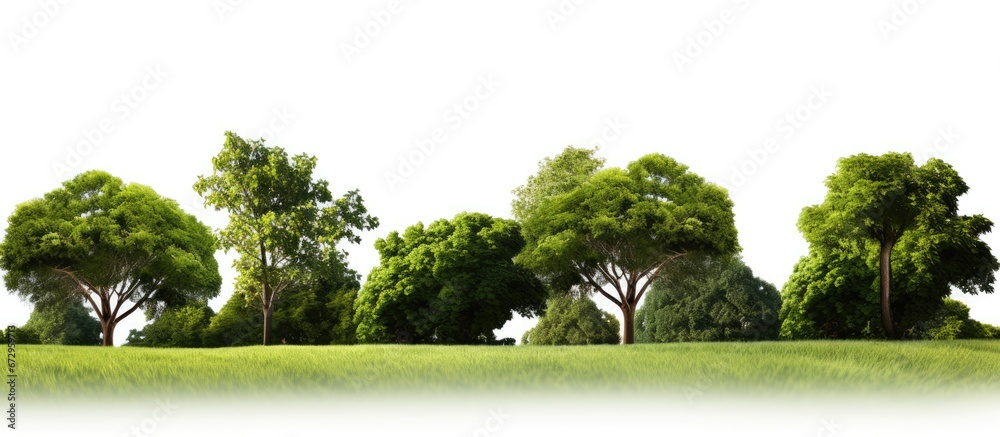 Vegetation consisting of trees and grass located within a recreational area