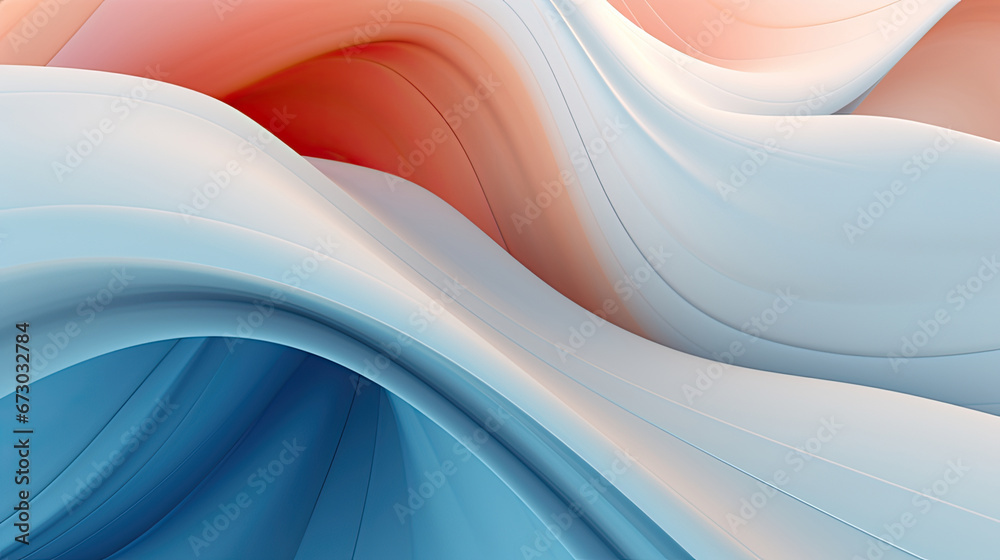 abstract blue white silk wave background, abstract 3D Background with Smooth Silky Shapes,