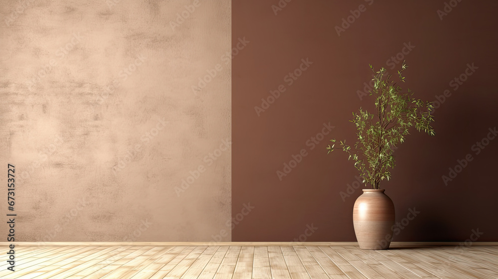 mockup vase flower with empty space ,design for product presentation background or branding in Japan style	