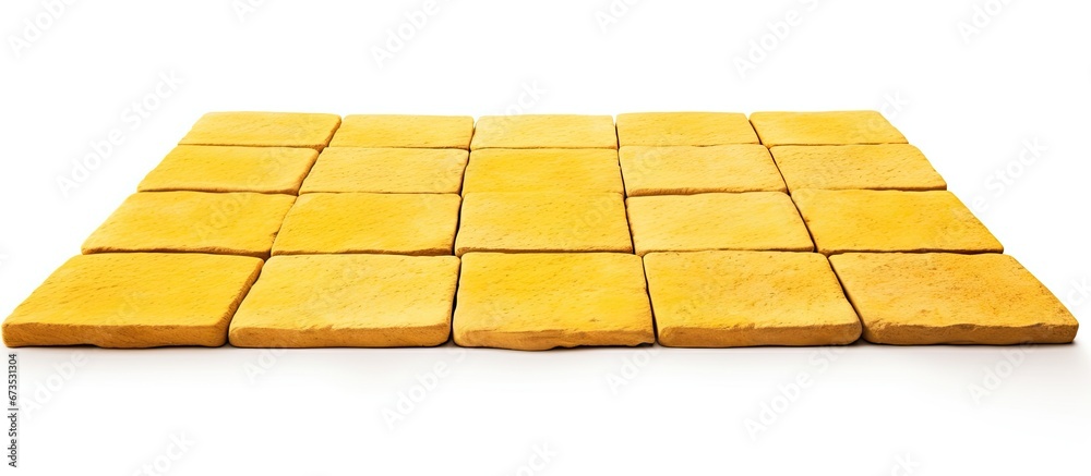 Paving stones with a yellow hue