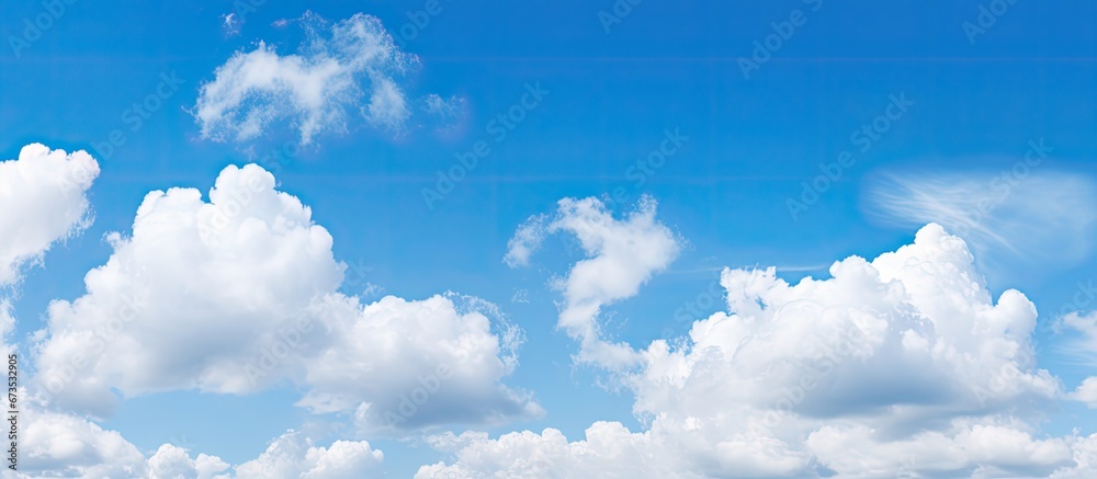 Sky of a blue color with clouds