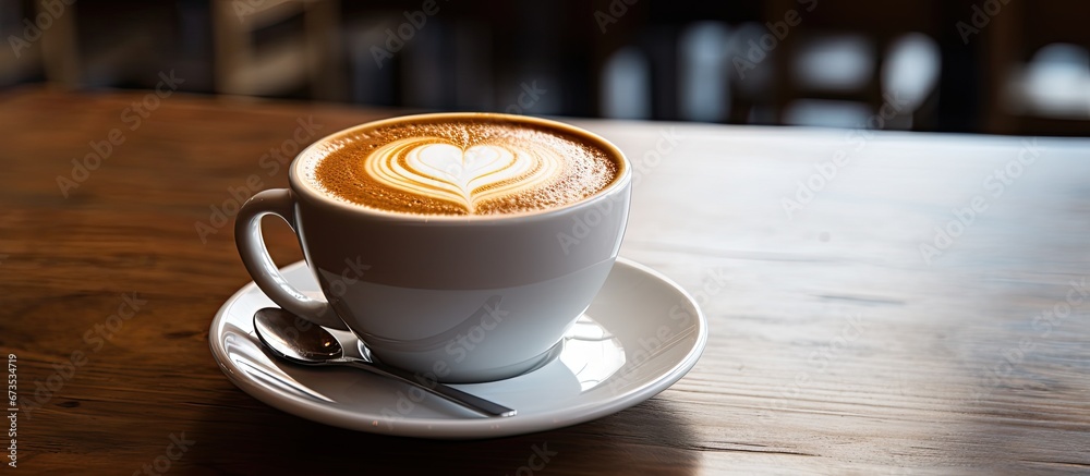 Latte with coffee at a coffee shop