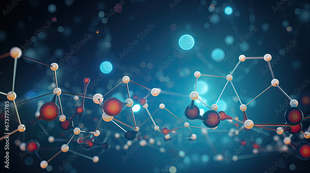 Molecule of sugar on white background. Chemical model, 3d Molecule