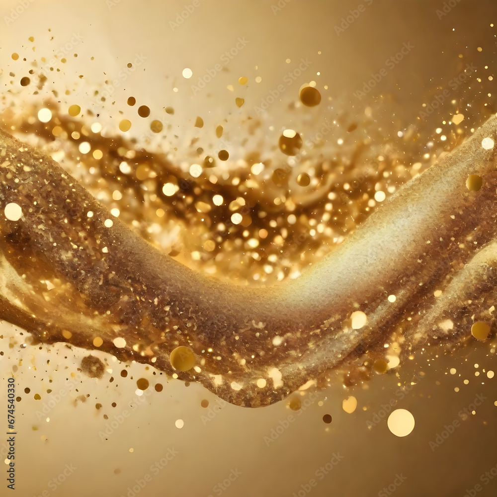 golden curtain with stars abstract background