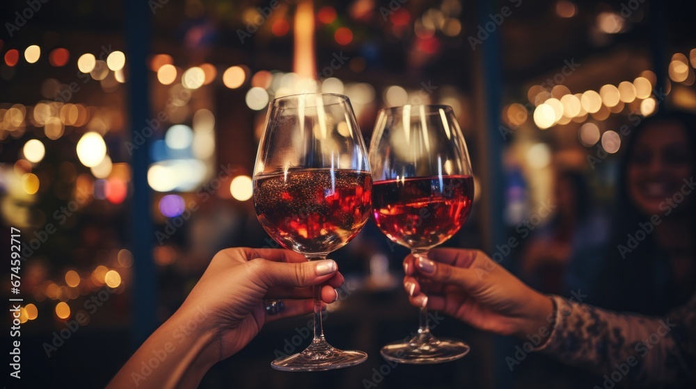 a group of friends toasting glasses of wine