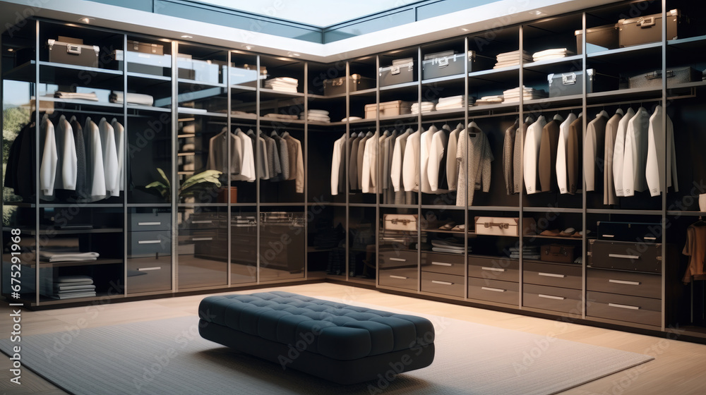 Modern man wardrobes, Dressing room.