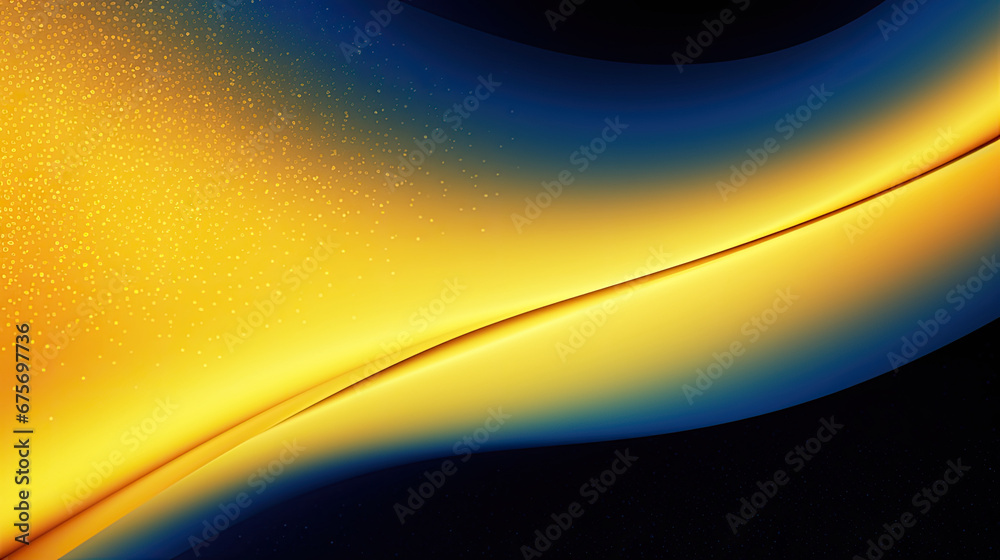 Abstract dark background. Silk satin fabric. yellow blue color. Elegant background with space for design. Soft wavy folds.  3D Wave Bright yellow , Christmas, birthday, anniversary