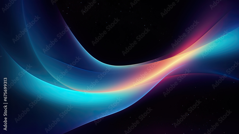 Abstract dark background. Silk satin fabric.orange teal. Elegant background with space for design. Soft wavy folds. Abstract Background with 3D Wave Bright blue , Christmas, birthday, anniversary