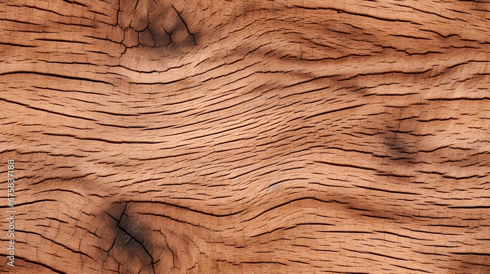 A detailed closeup of a wood texture, showcasing the intricate grain patterns, knots, and natural imperfections. Highlighting the unique characteristics of the woods surface.