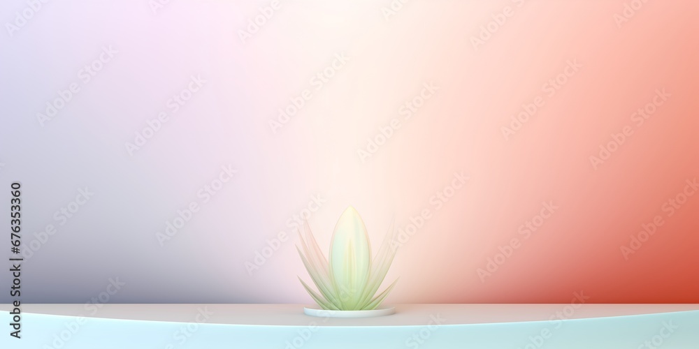 An image depicting the concept of holistic health and wellness, featuring a soothing pastel color gradient background that provides ample copy space for text or additional design elements.