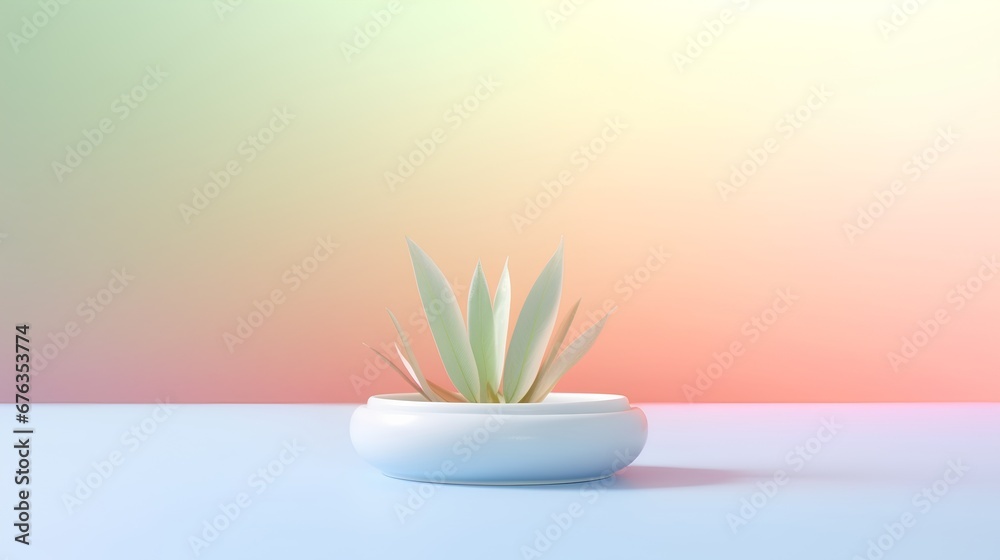 An image depicting the concept of holistic health and wellness, featuring a soothing pastel color gradient background that provides ample copy space for text or additional design elements.