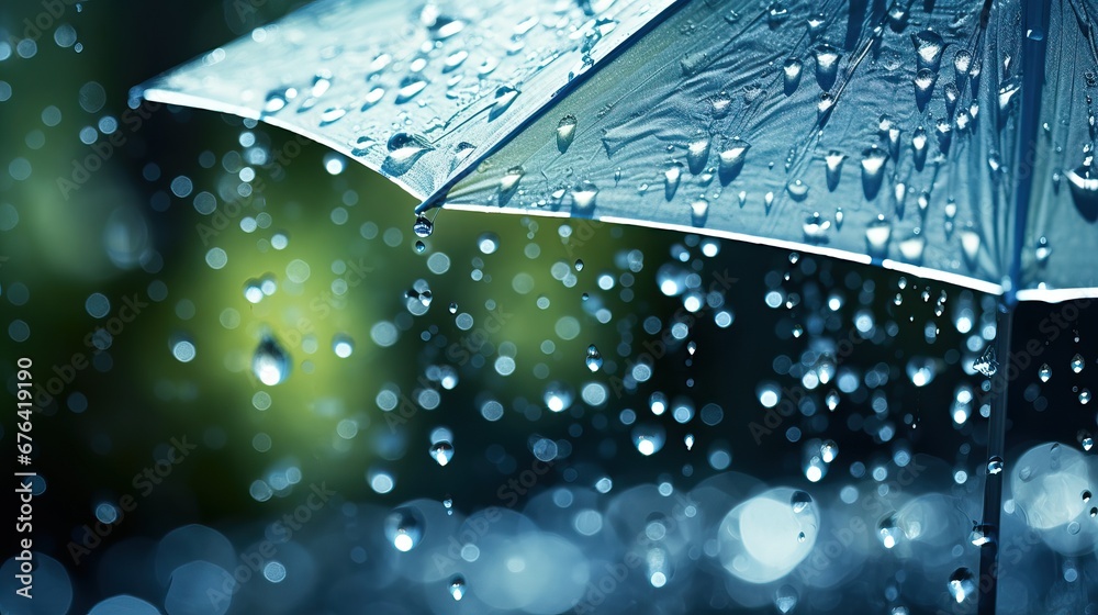 Raindrops Falling from Umbrella