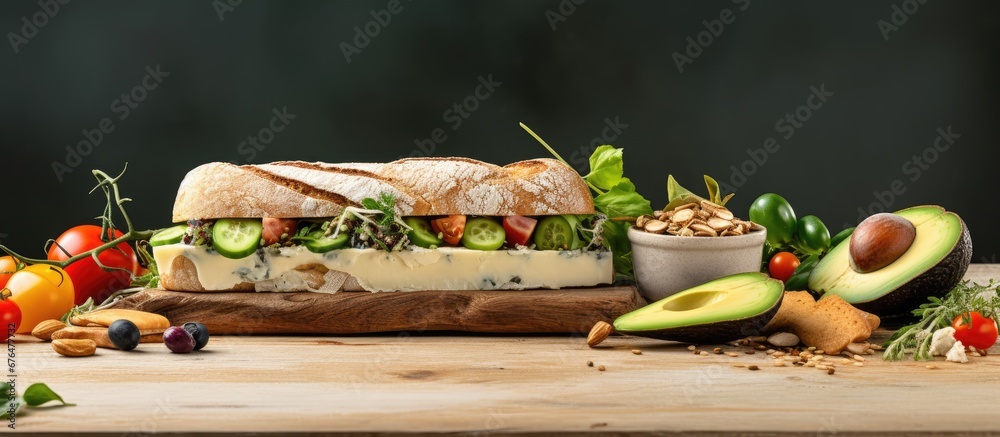 The background of my food concept is centered around promoting a green and sustainable lifestyle with a focus on healthy eating and a balanced diet Our signature sandwich is made with organ