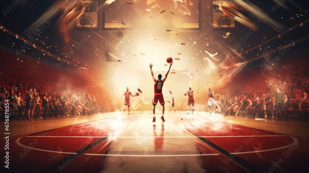 photo of basketball match background