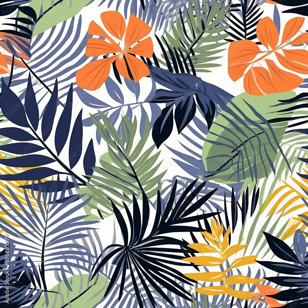 Background of Botanical Foliage abstract foliage seamless pattern