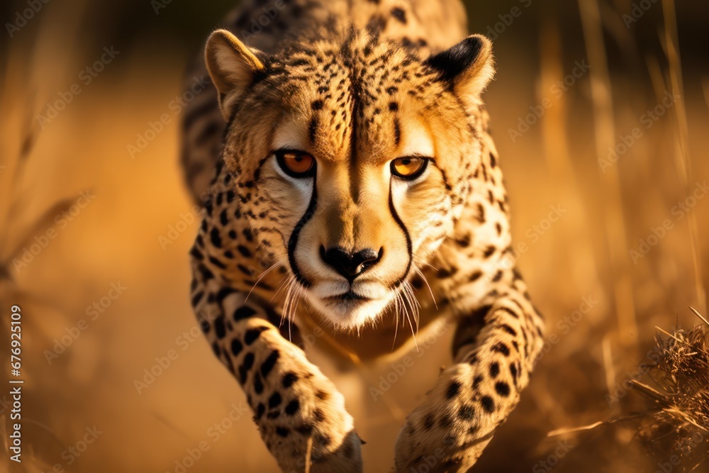 The speed and agility of a cheetah as it sprints across the savannah