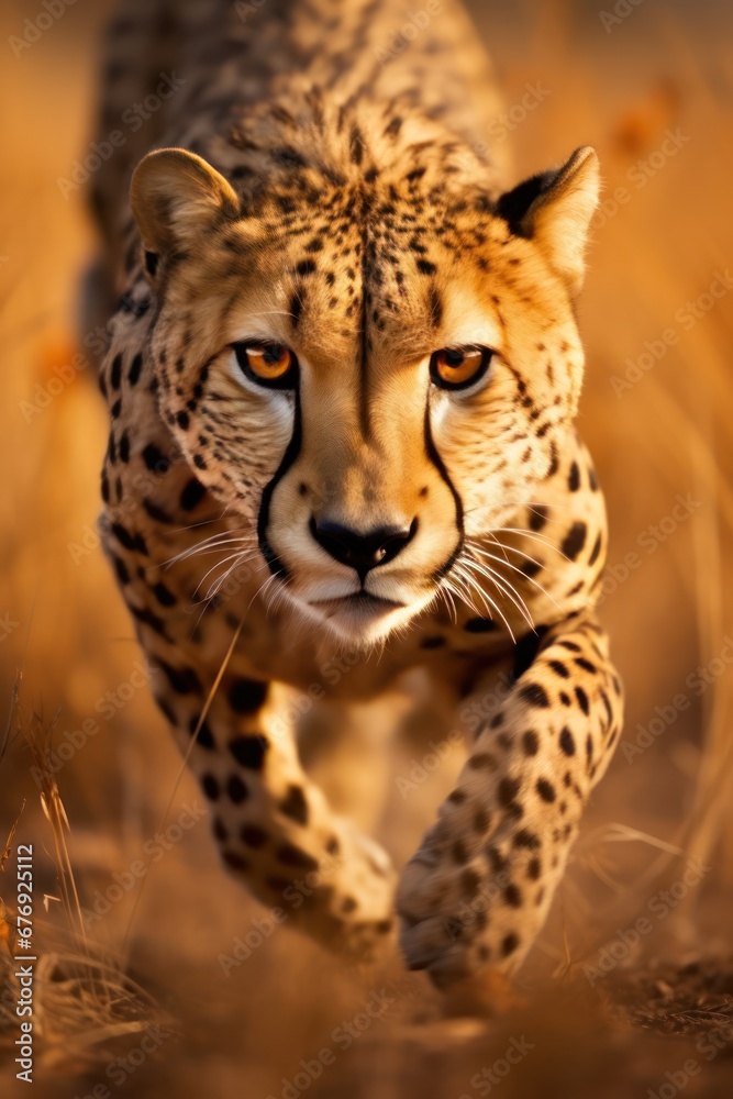 The speed and agility of a cheetah as it sprints across the savannah