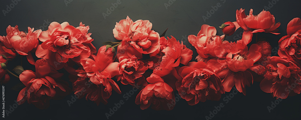 Beautiful red peony flowers