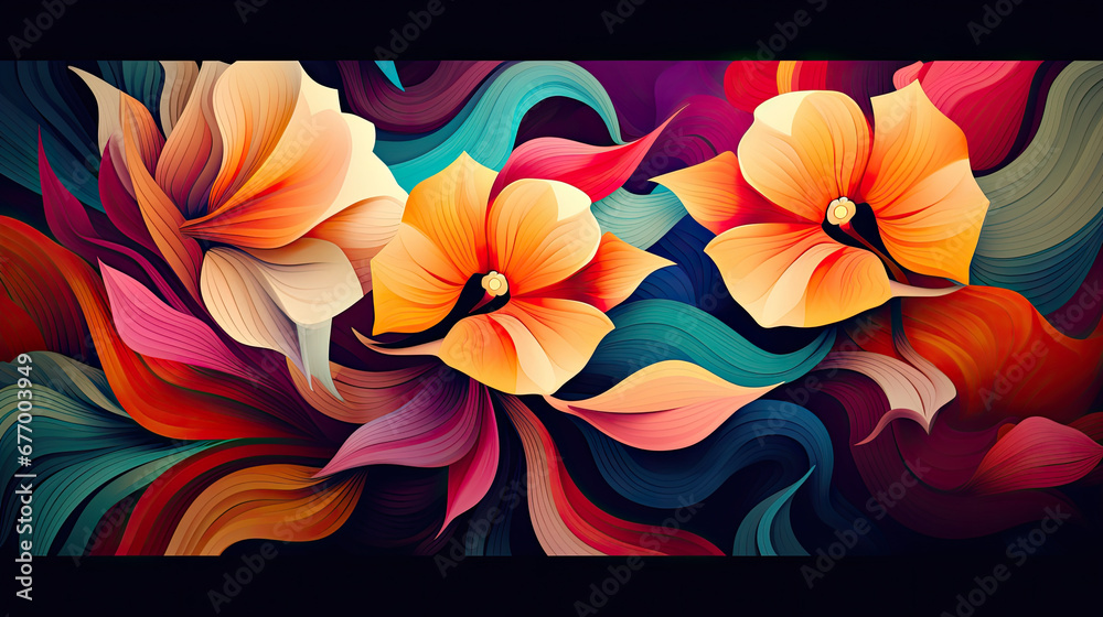 abstact flower background, Beautiful modern colorful flower design