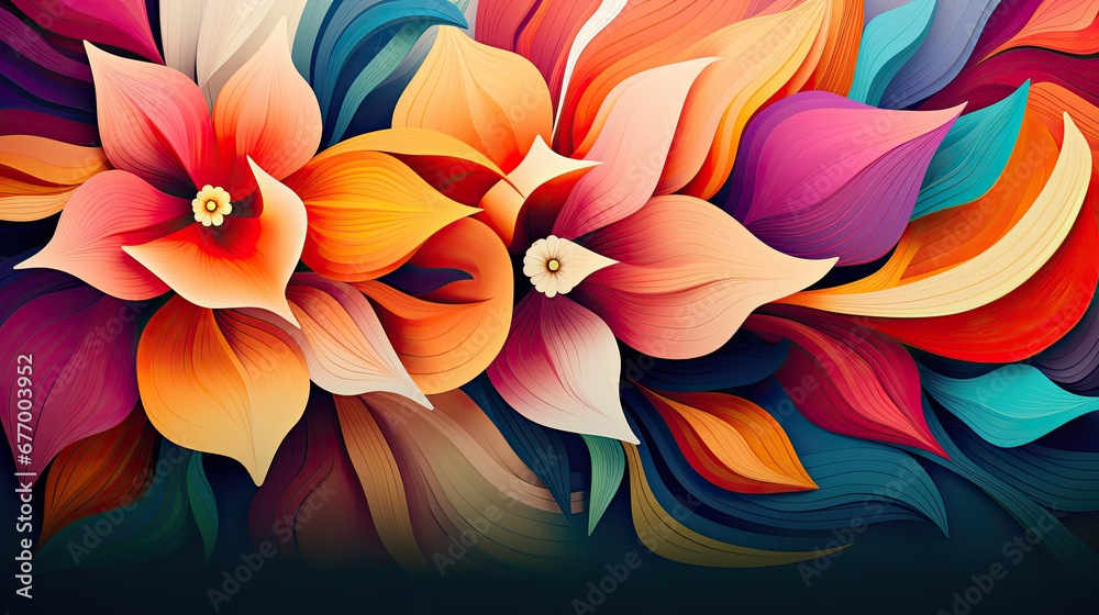 abstact flower background, Beautiful modern colorful flower design