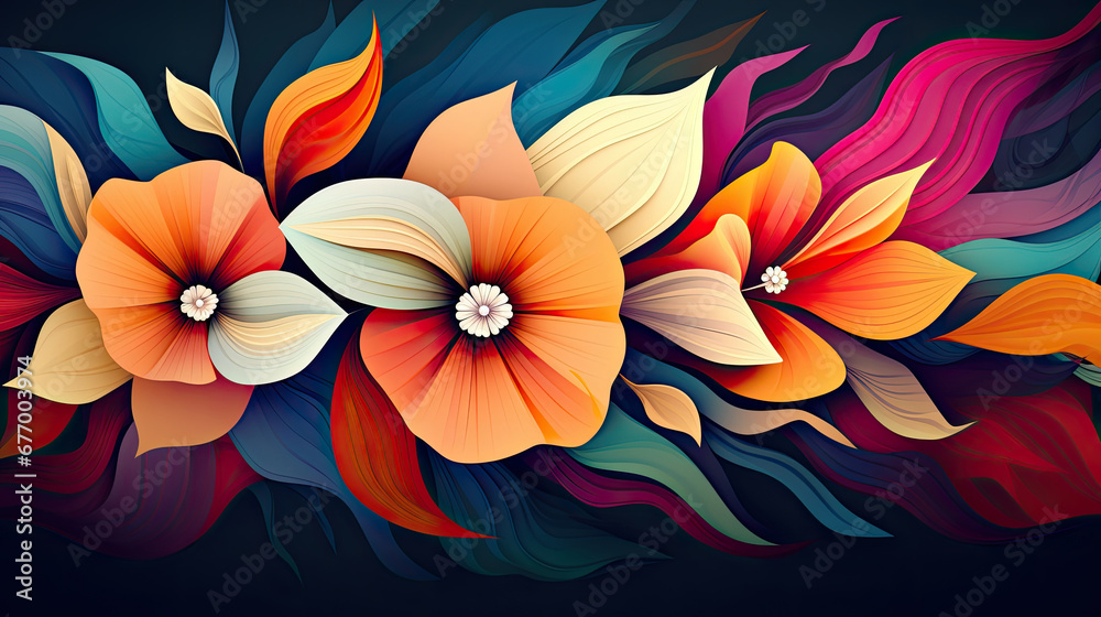 abstact flower background, Beautiful modern colorful flower design