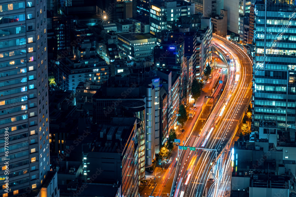 Aerial view of Shibuya, Tokyo, Japan