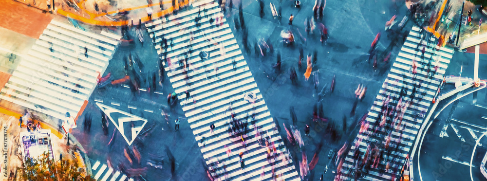 Aerial View of Shibuya, Tokyo, Japan at night