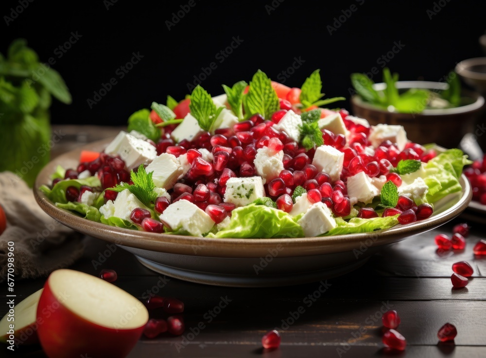 this is my daily salad with homemade goat cheese and