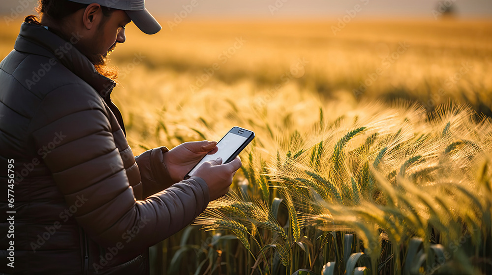 Modern technologies in floristry. The hands of a girl with a smartphone that she uses for photography and online communication in the farm, 