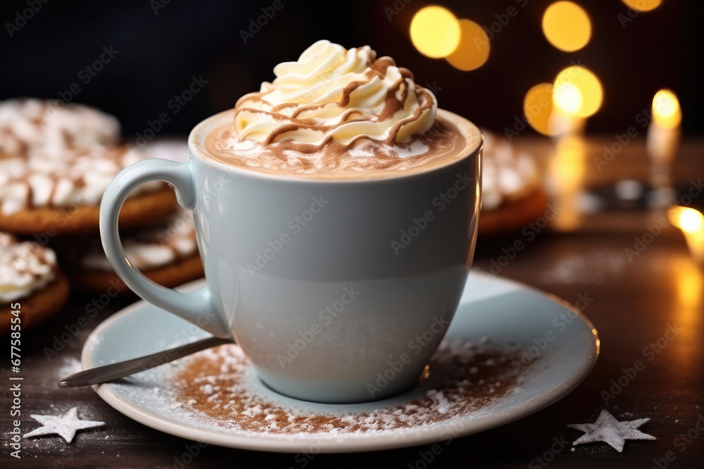 Hot chocolate with an emphasis on the joy and warmth of the season.