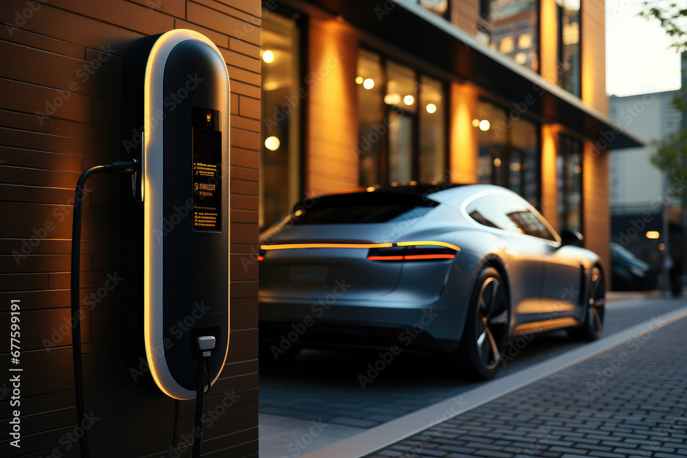 Electric vehicle AC charging pile wall mounted.