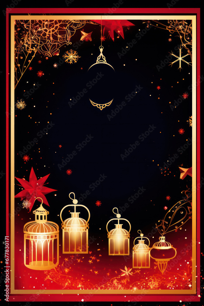 christmas greeting poster with copy space for text