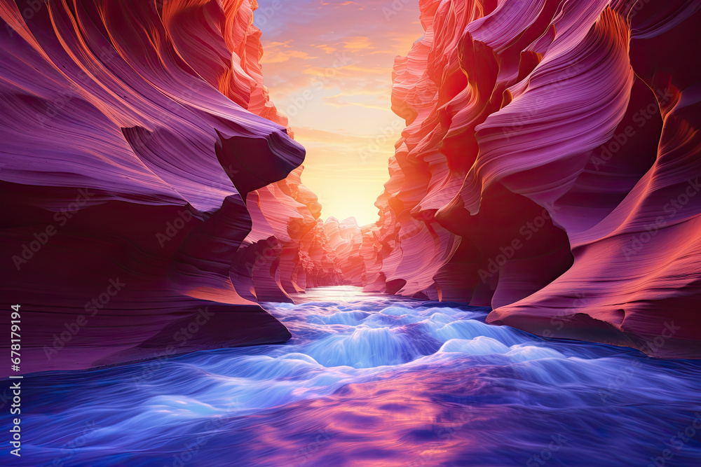 Colorful Canyon at Lower Antelope, Canyon in the desert antelope valley 3d render