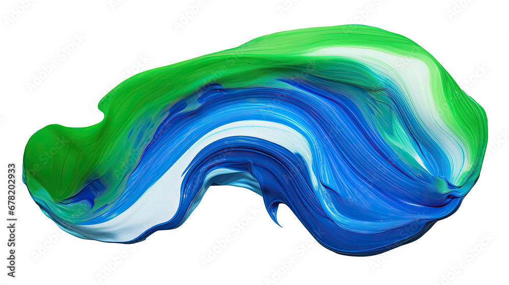 blue and green paint, Abstract Paint Stroke Fluid Liquid green blue isolate element