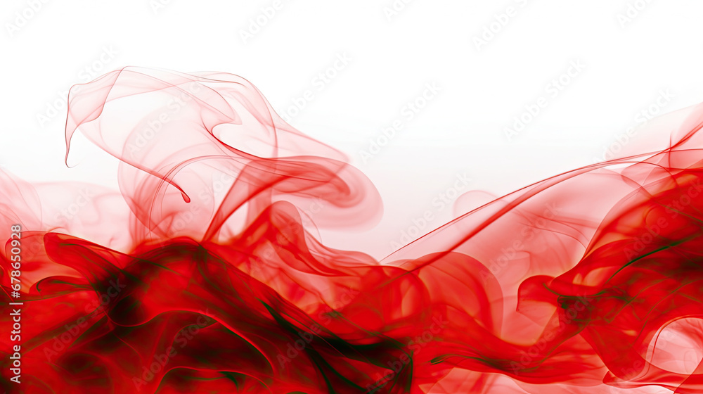 red smoke flames on white background